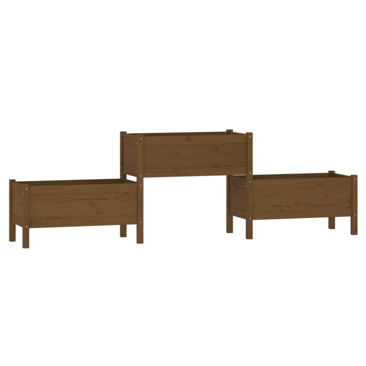 VIDAXL Jardiniere Marron miel 245,5x44x75 cm Bois massif de pin