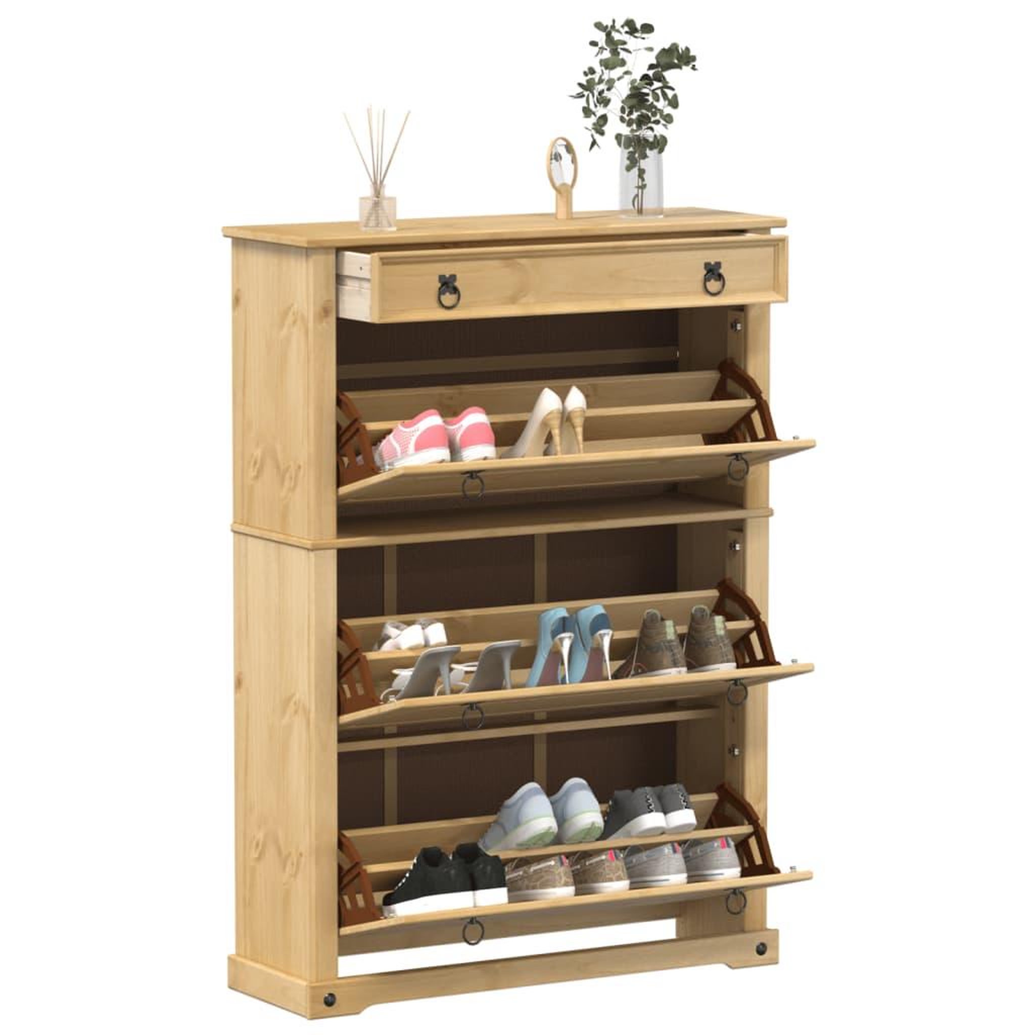 VIDAXL Armoire a chaussures  99x32x138 cm bois de pin massif