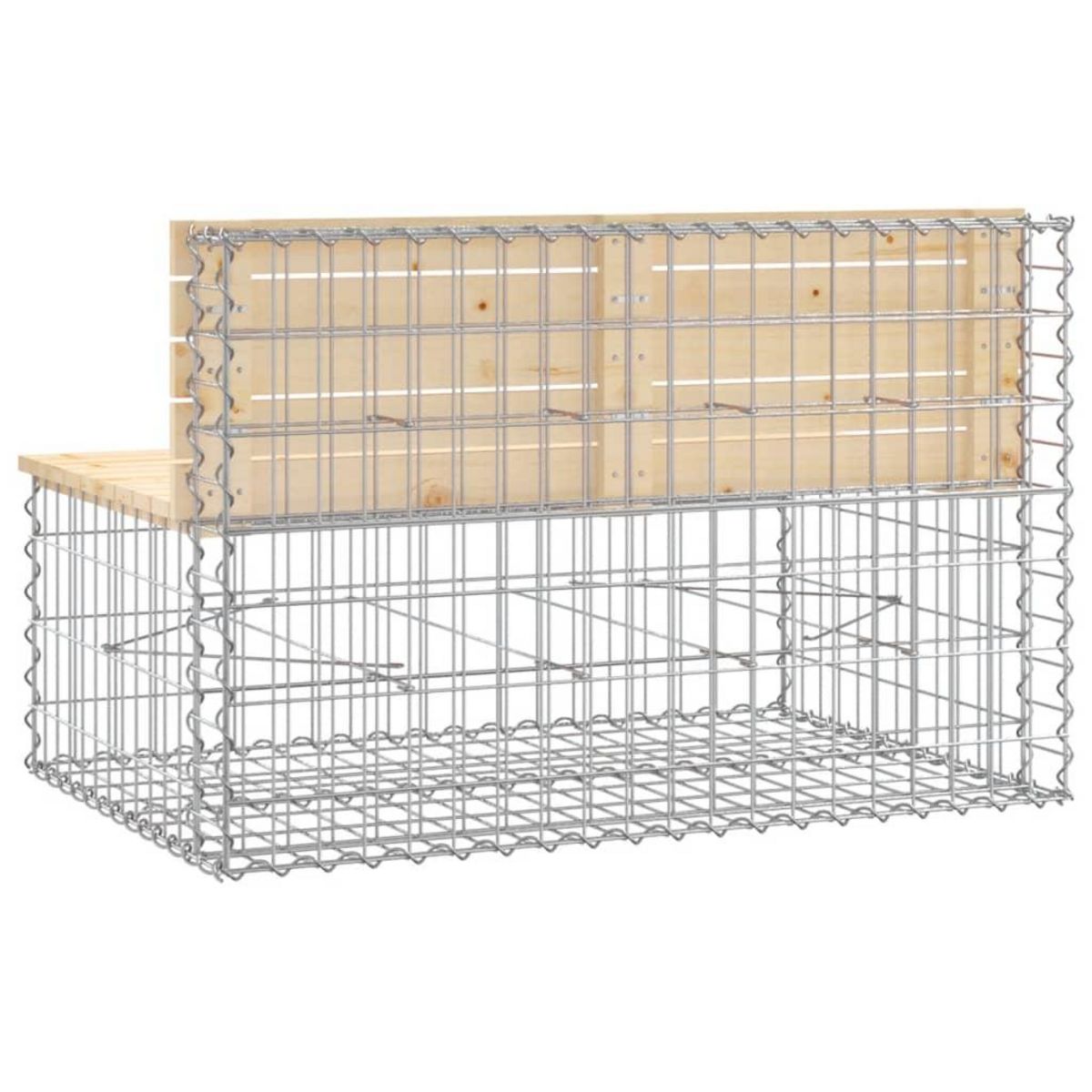 VIDAXL Banc de jardin design de gabion 103x70x65 cm bois massif de pin