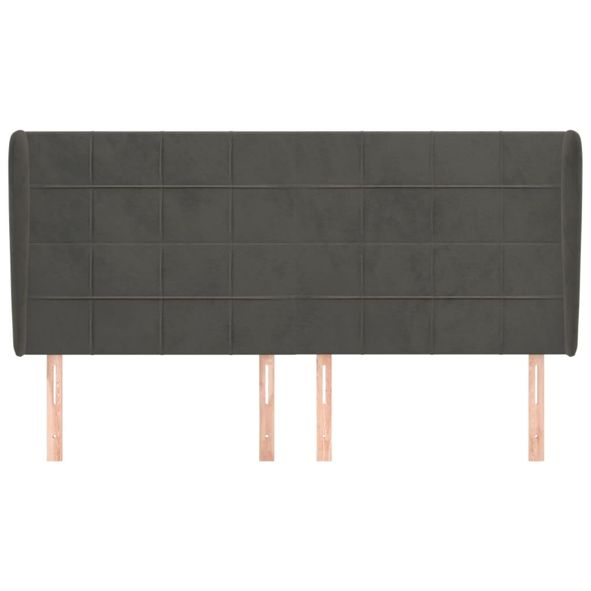 Voir la diapositive 3 : VIDAXL Tete de lit avec oreilles Gris fonce 163x23x118/128 cm Velours