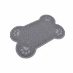 Paris Prix Tapis Repas pour Chien  Forme Os  60cm Gris