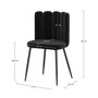 Voir la diapositive 4 : MAISON PAVANE Lot de 2 chaises en velours noir et pieds en métal noir-Rosy