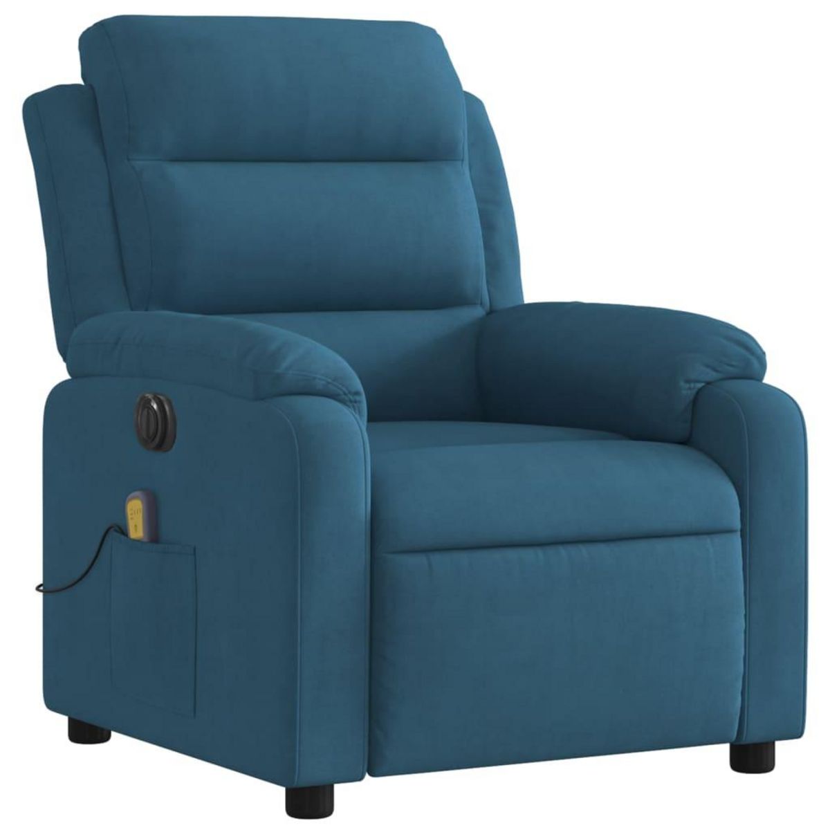 VIDAXL Fauteuil inclinable de massage electrique bleu velours