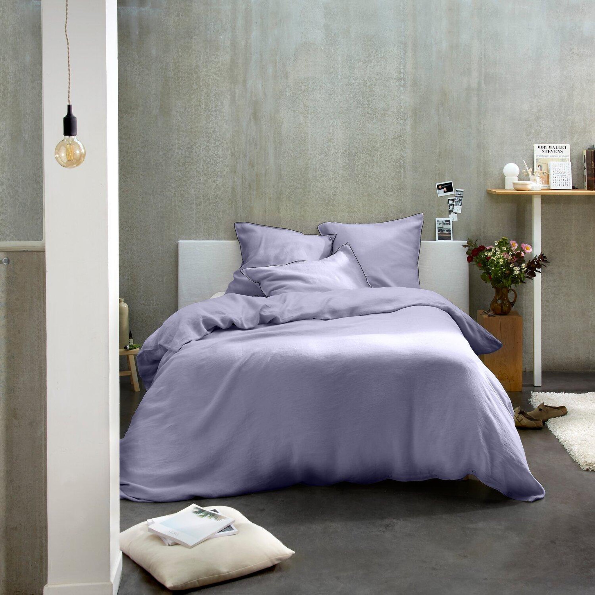 Voir la diapositive 1 : BATON ROUGE Parure de housse de couette 100% lin lavé 160gsm