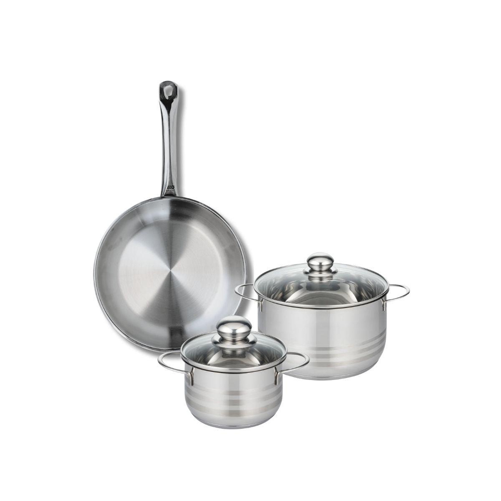 ELO Ensemble de 1 poêle de cuisson 28 cm et 2 faitouts 16 et 20 cm elo profi brillant