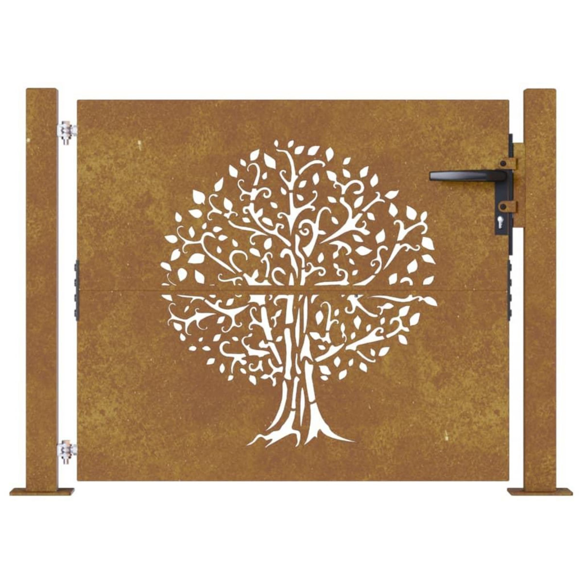 VIDAXL Portail de jardin 105x105 cm acier corten conception de l'arbre