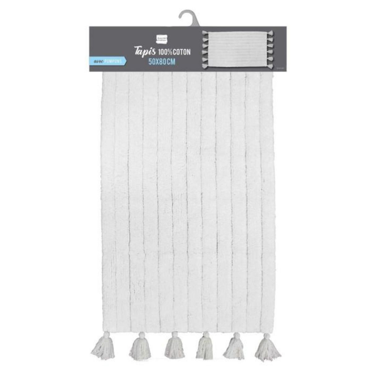Paris Prix Tapis de Salle de Bain  Minatis  50x80cm Blanc