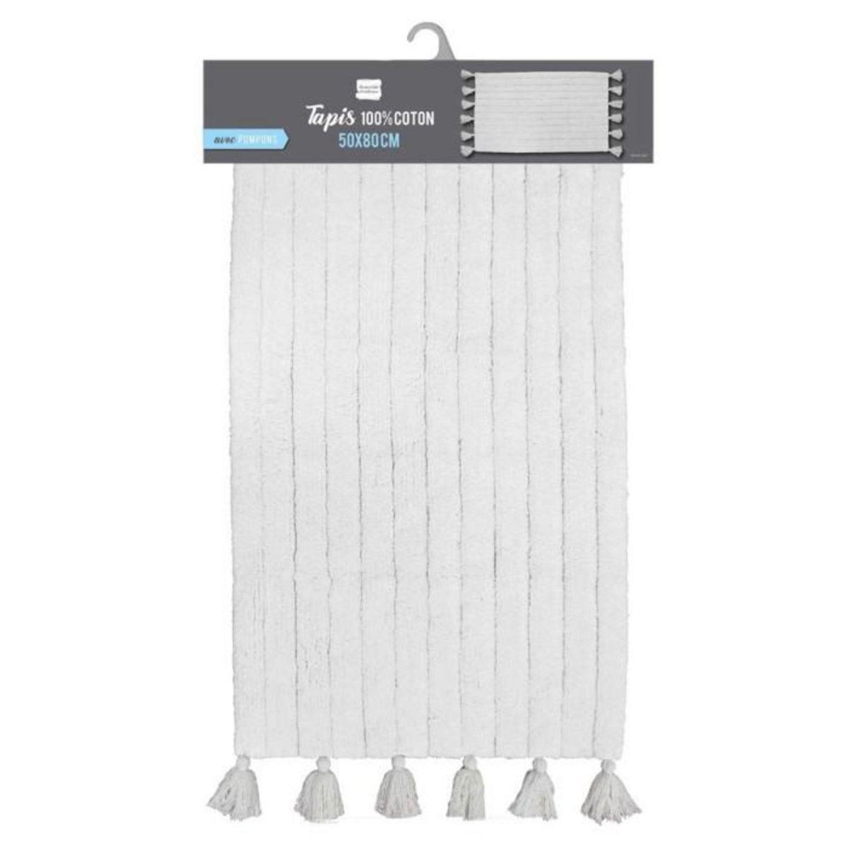 Paris Prix Tapis de Salle de Bain  Minatis  50x80cm Blanc