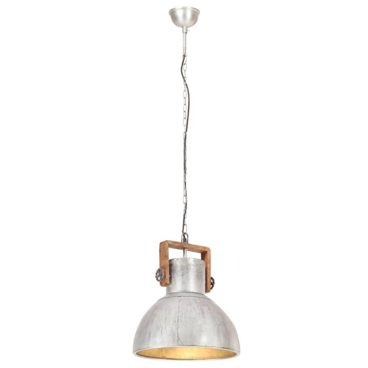 VIDAXL Lampe suspendue industrielle 25 W Argente Rond 40 cm E27