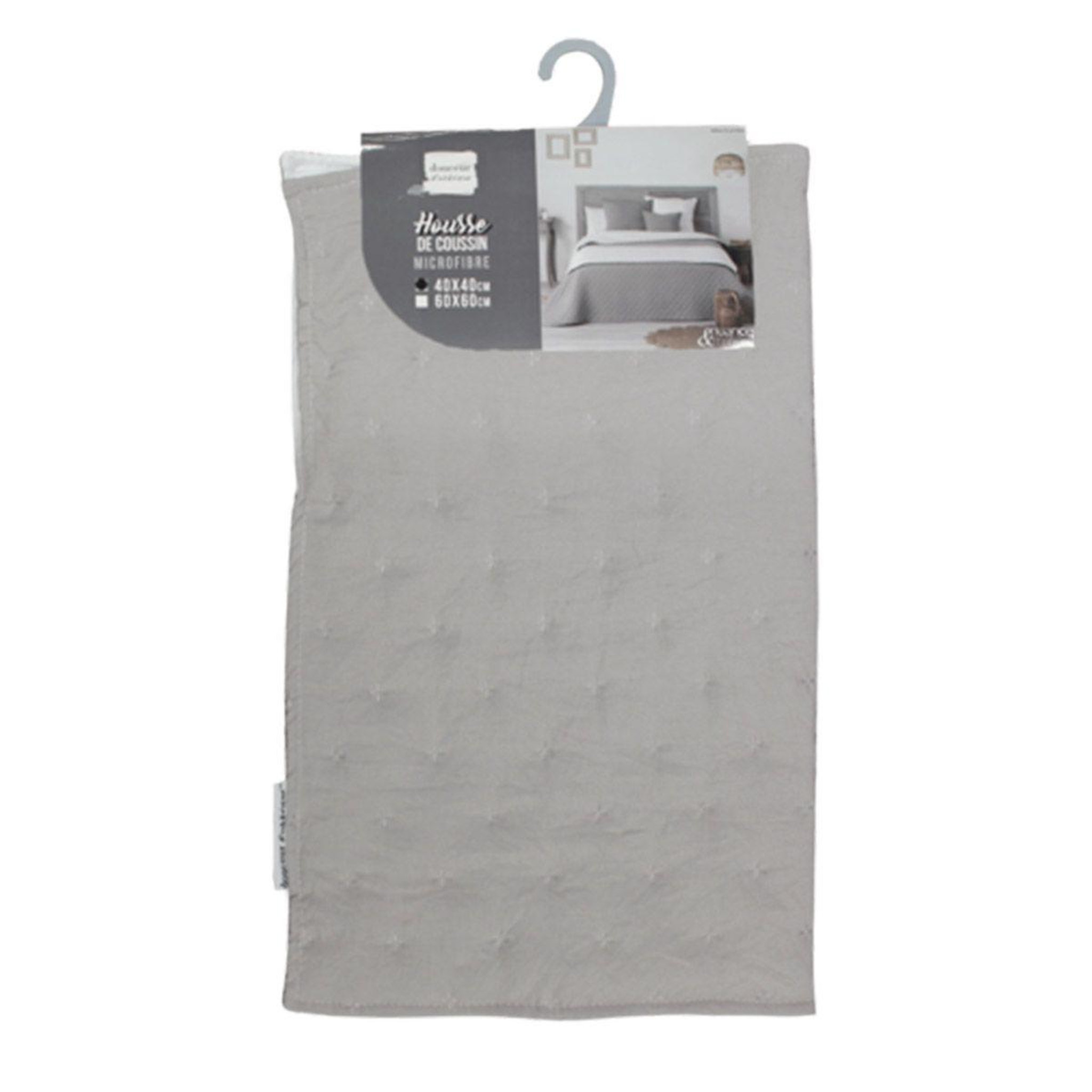 Voir la diapositive 4 : Douceur d'Intérieur Housse de coussin  mellow  40x40cm gris & blanc