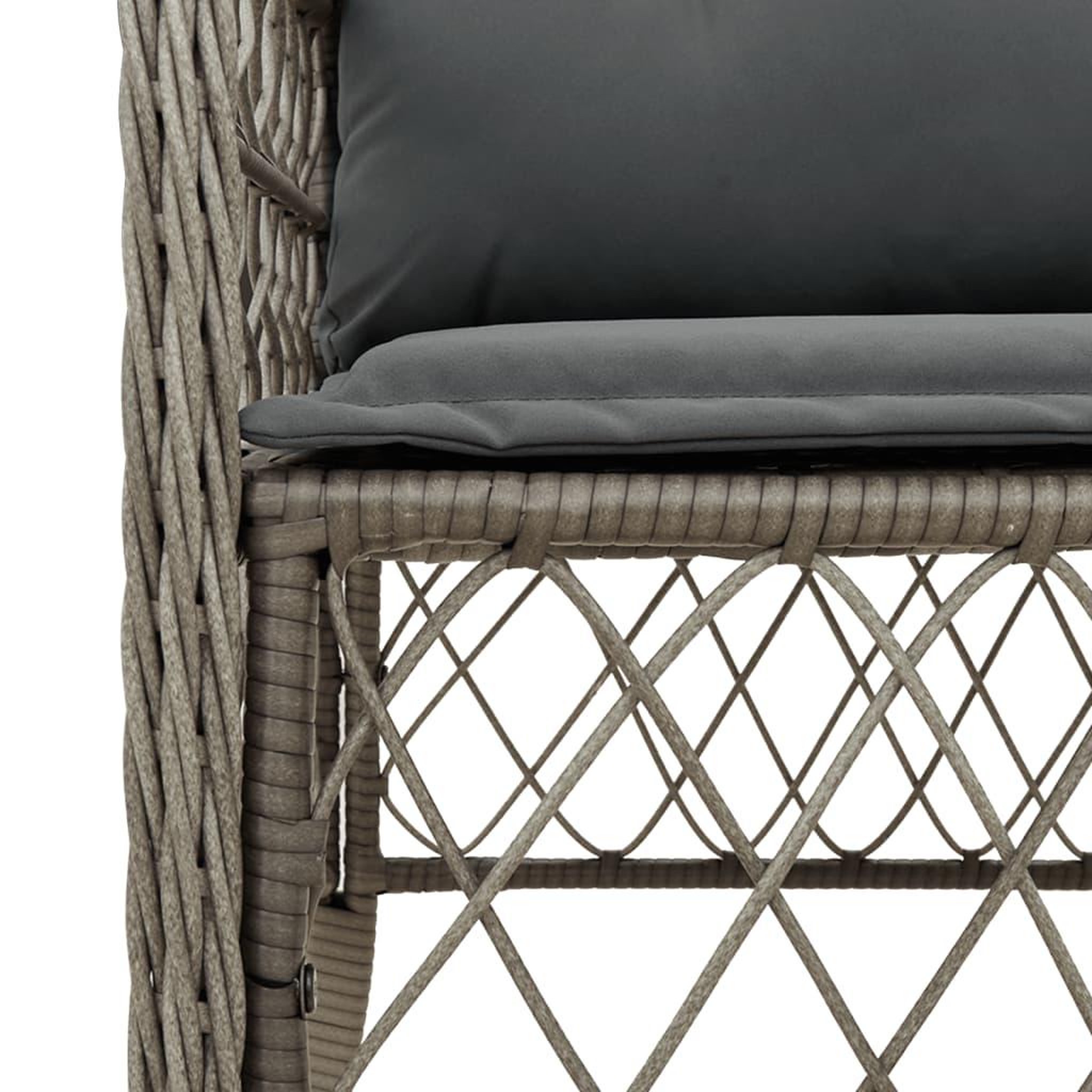 Voir la diapositive 5 : VIDAXL Ensemble a manger de jardin 5 pcs coussins gris resine tressee