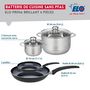 Voir la diapositive 2 : ELO Ensemble de 2 Poêles de cuisson 20 et 32 cm et 2 faitouts 14 et 24 cm Elo Prima Brillant