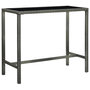 Voir la diapositive 1 : VIDAXL Table bar de jardin Gris 130x60x110 cm Resine tressee et verre