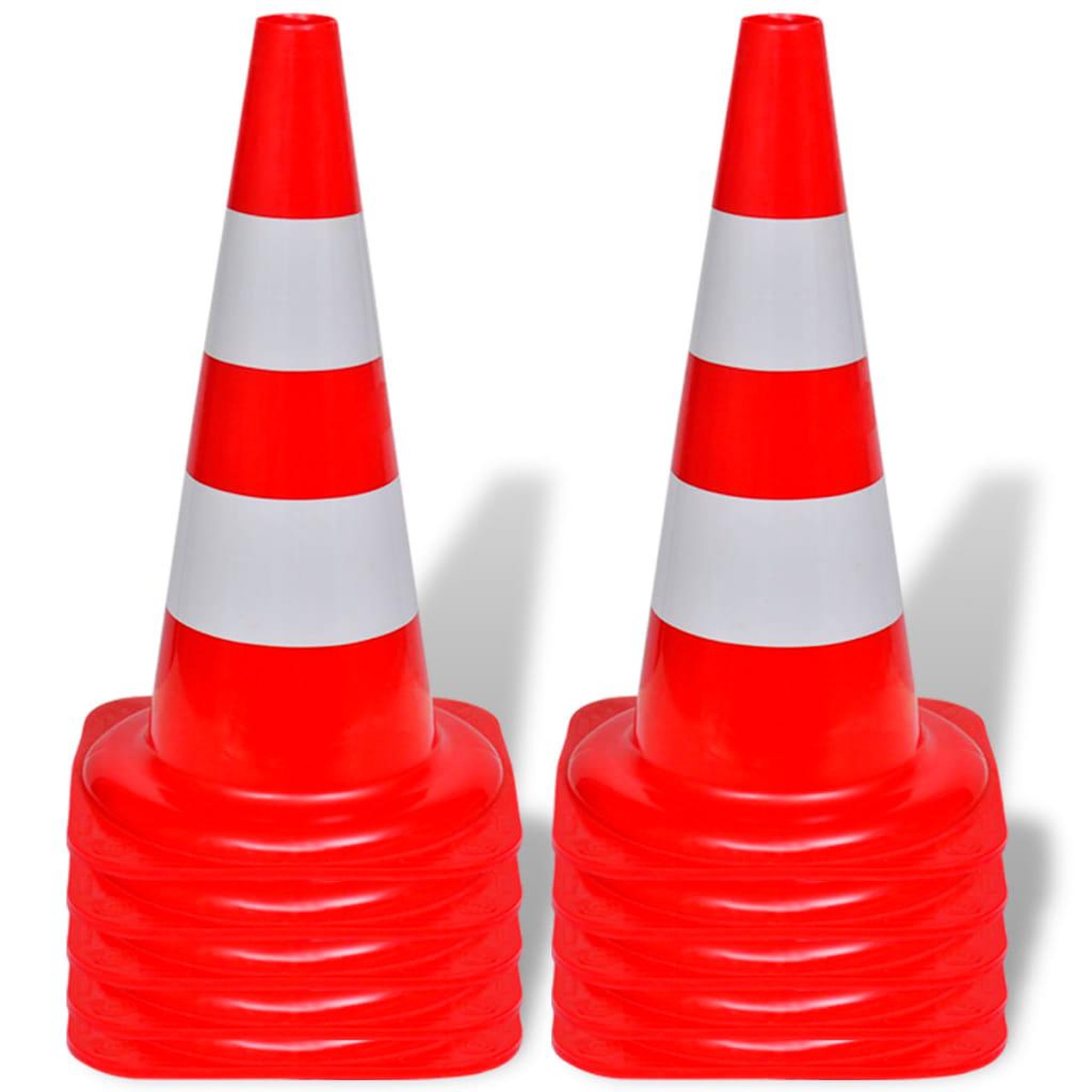 Voir la diapositive 2 : VIDAXL Cone de signalisation reflechissant 10 pcs 50 cm Rouge et blanc