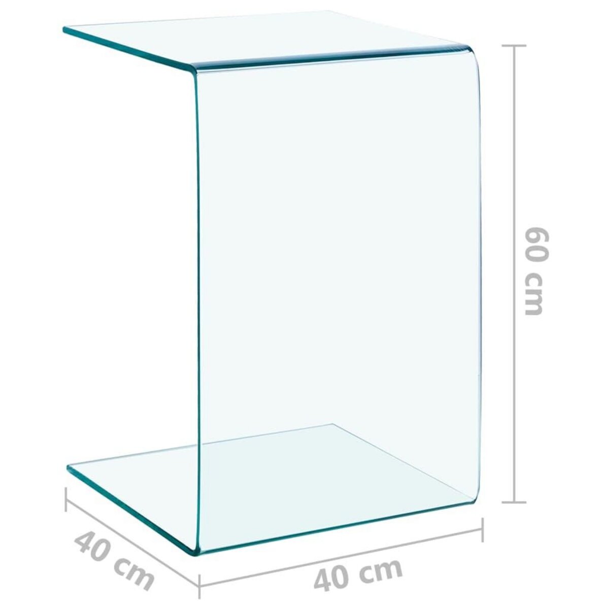 VIDAXL Table d'appoint 40x40x60 cm Verre trempe