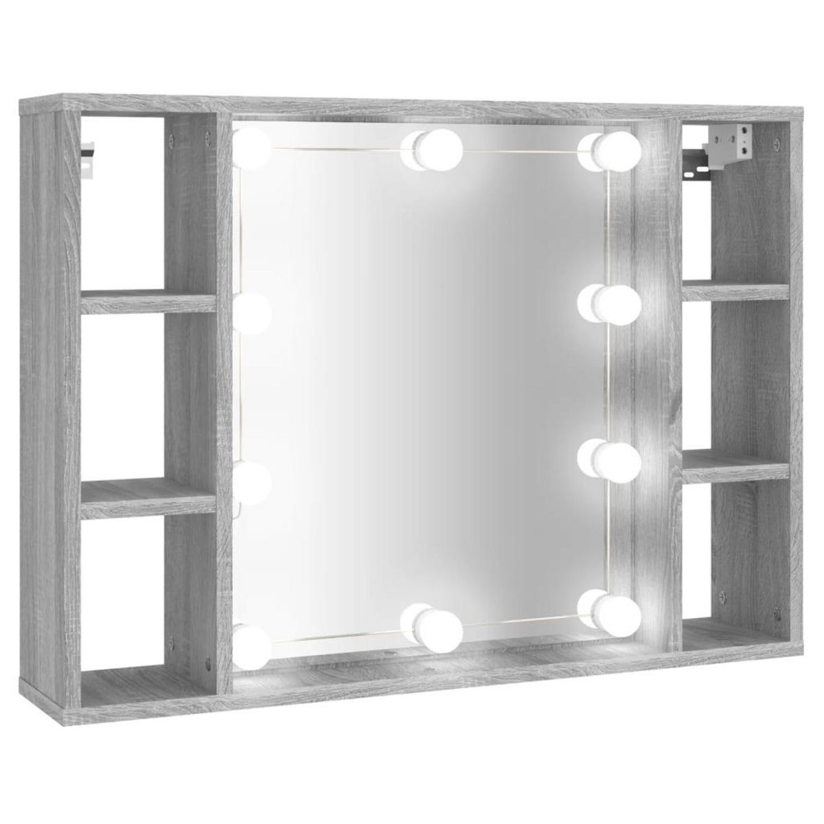 VIDAXL Armoire a miroir avec LED Sonoma gris 76x15x55 cm