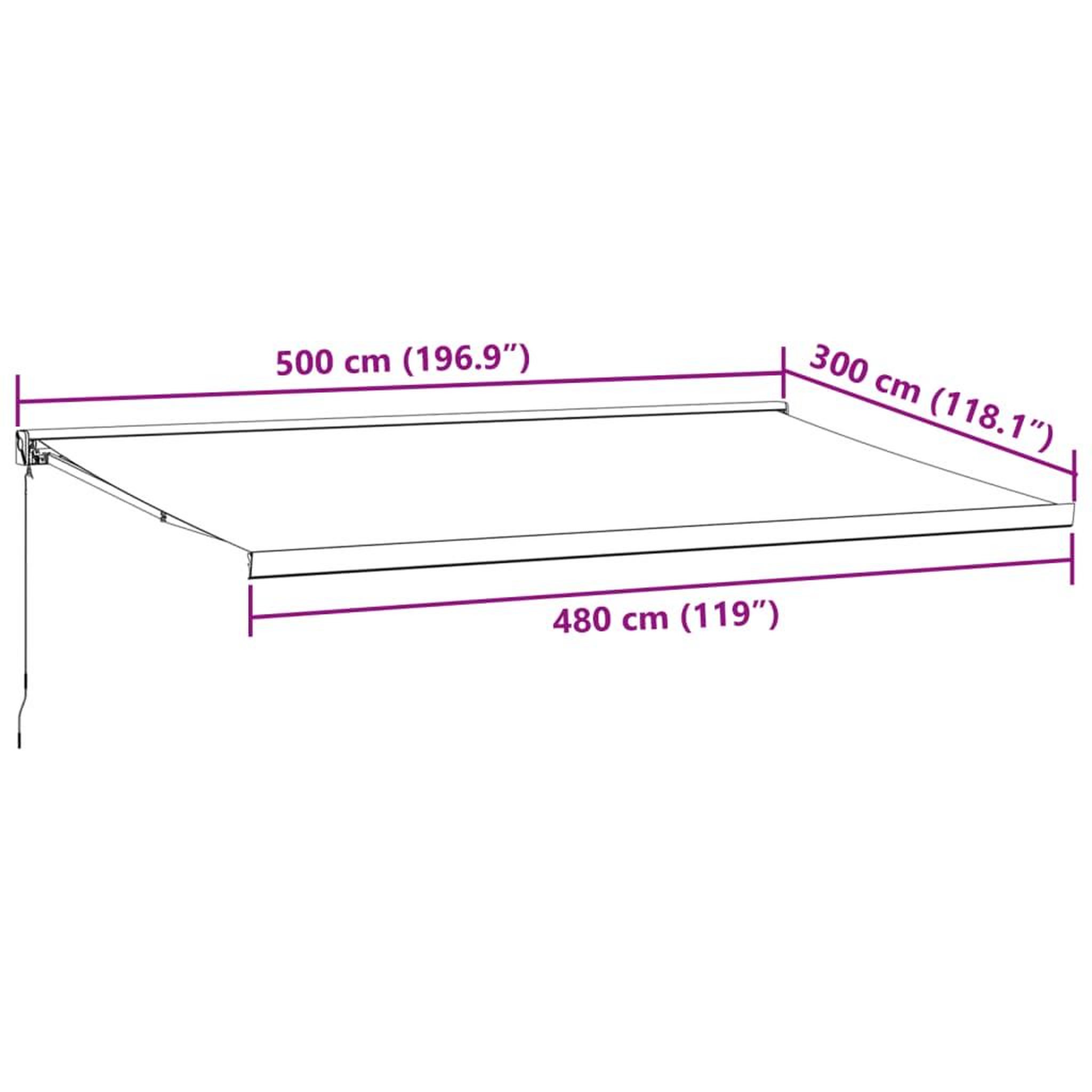 Voir la diapositive 6 : VIDAXL Auvent manuel retractable marron 500x300 cm