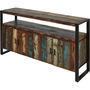 Voir la diapositive 3 : Paris Prix Bahut 4 Portes en Bois  Delhio  175cm Marron & Noir
