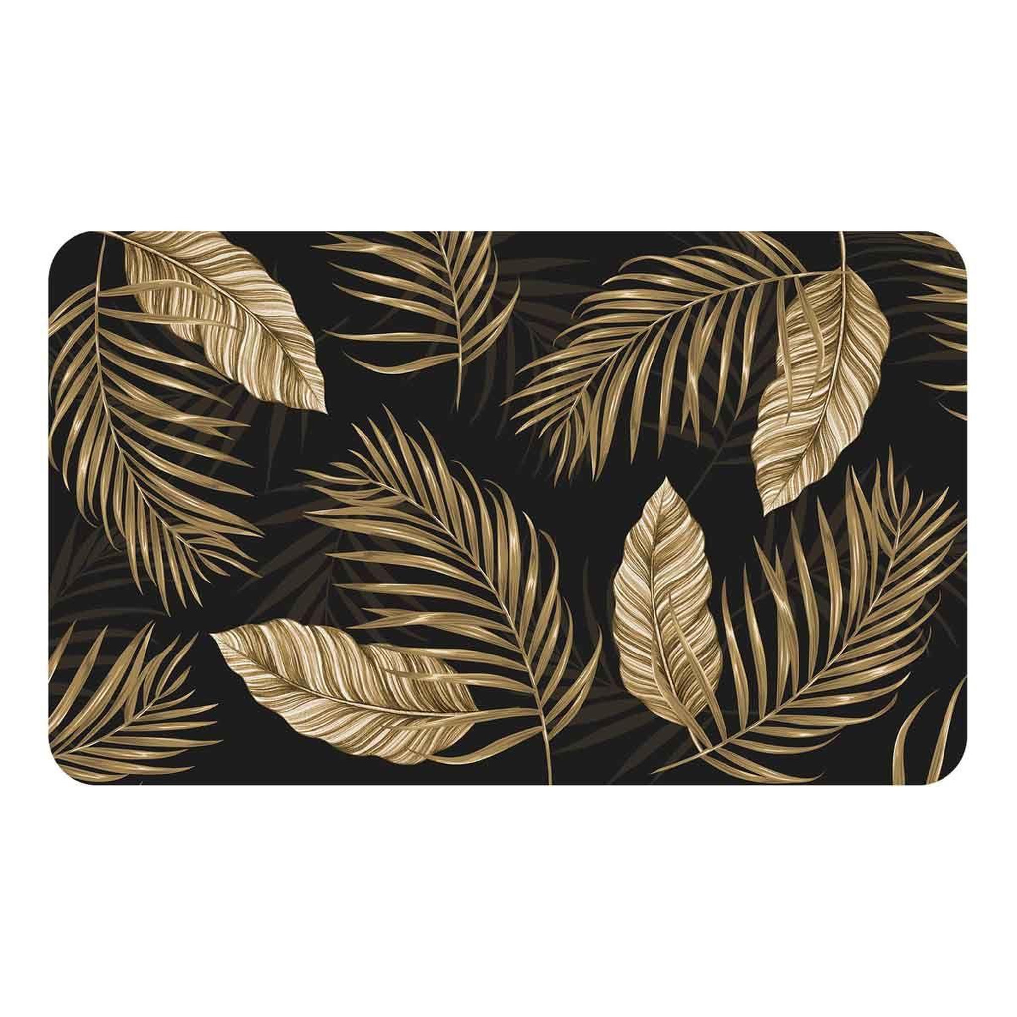 Douceur d'Intérieur Tapis déco imprimé  goldena  45x75cm noir & or