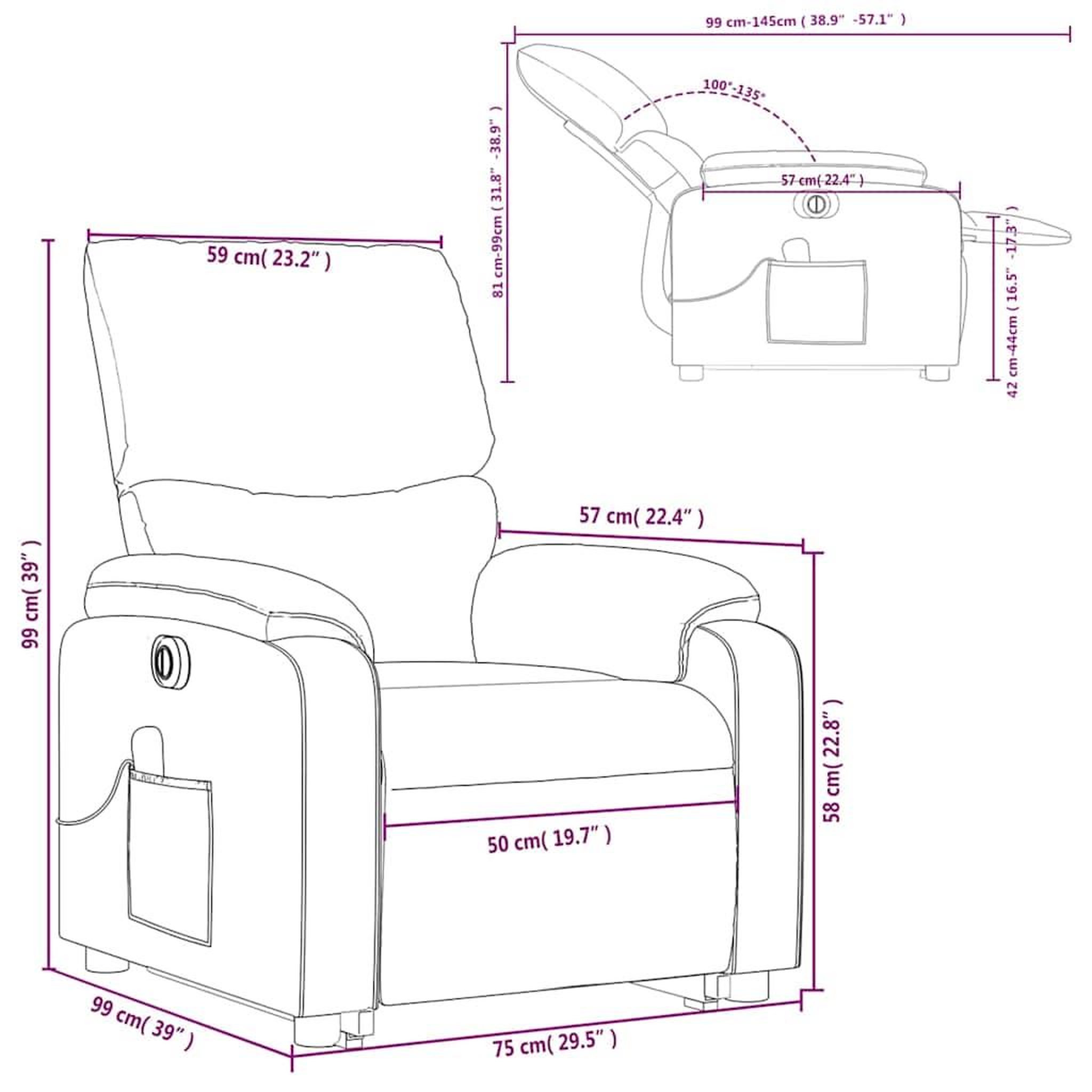 Voir la diapositive 6 : VIDAXL Fauteuil inclinable de massage electrique marron similicuir