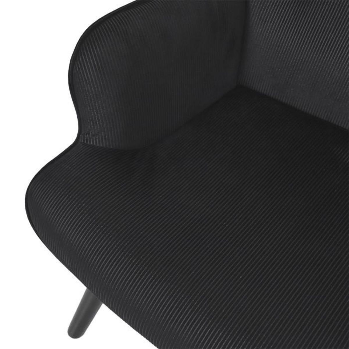 Paris Prix Fauteuil en Velours Côtelé  Giulia  96cm Noir