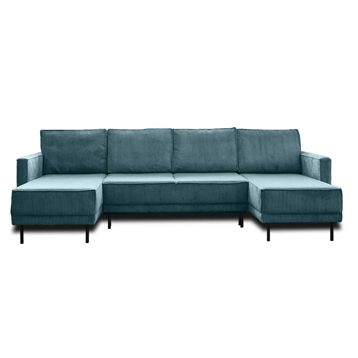 LISA DESIGN Charlie - canapé panoramique en u - 7 places - convertible avec coffre - en velours côtelé