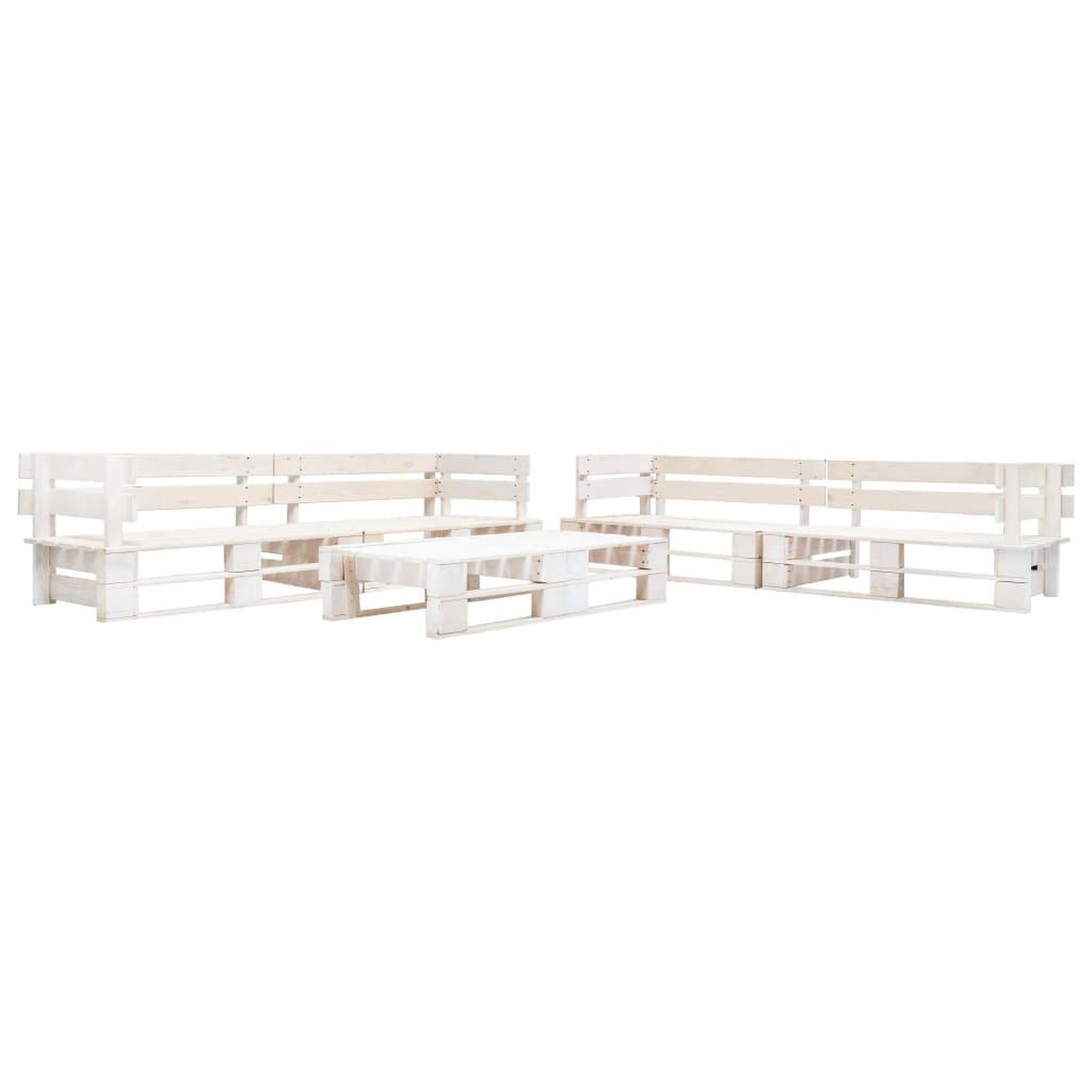 Voir la diapositive 1 : VIDAXL Salon de jardin palette 6 pcs Bois Blanc