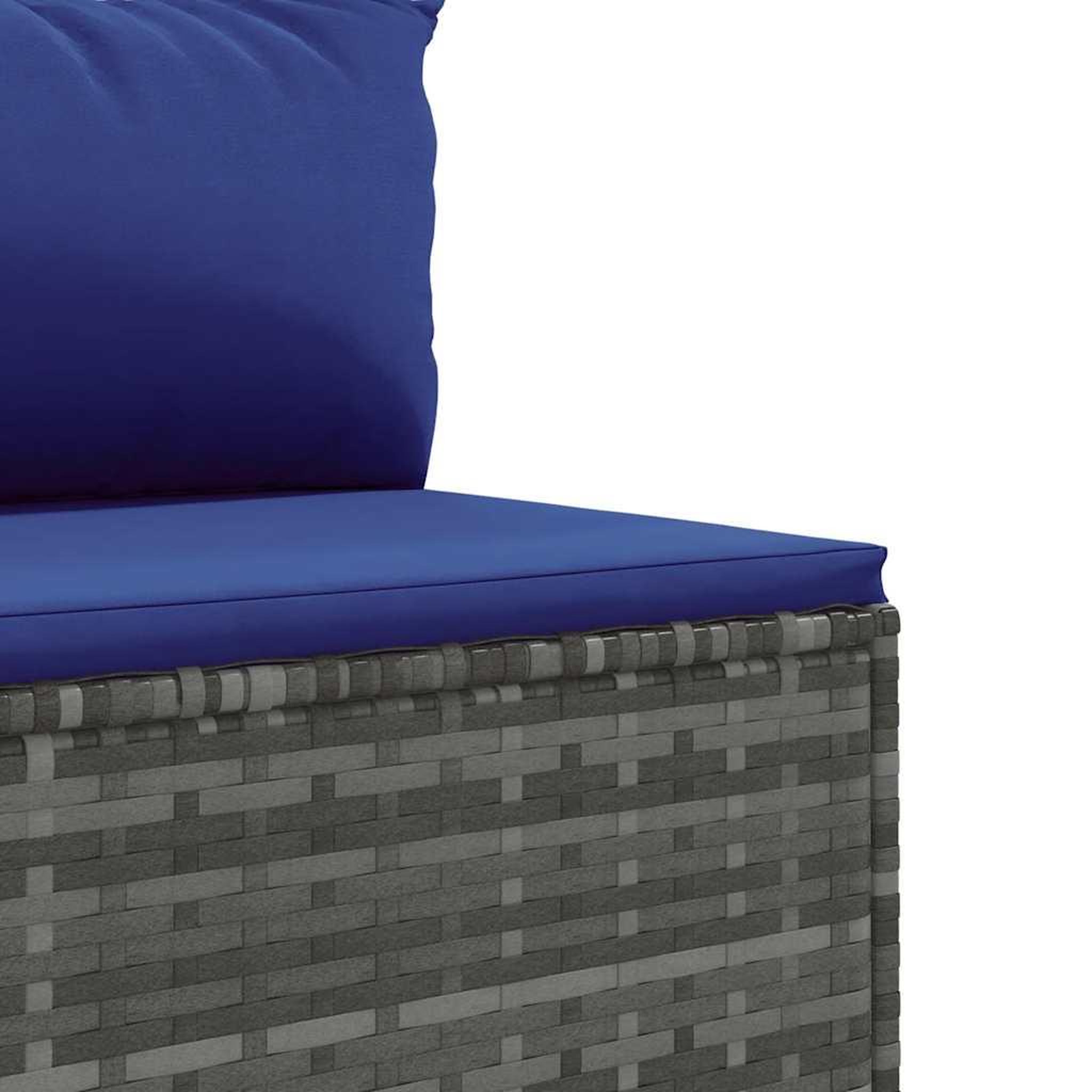 Voir la diapositive 5 : VIDAXL Salon de jardin 5 pcs avec coussins Gris Resine tressee