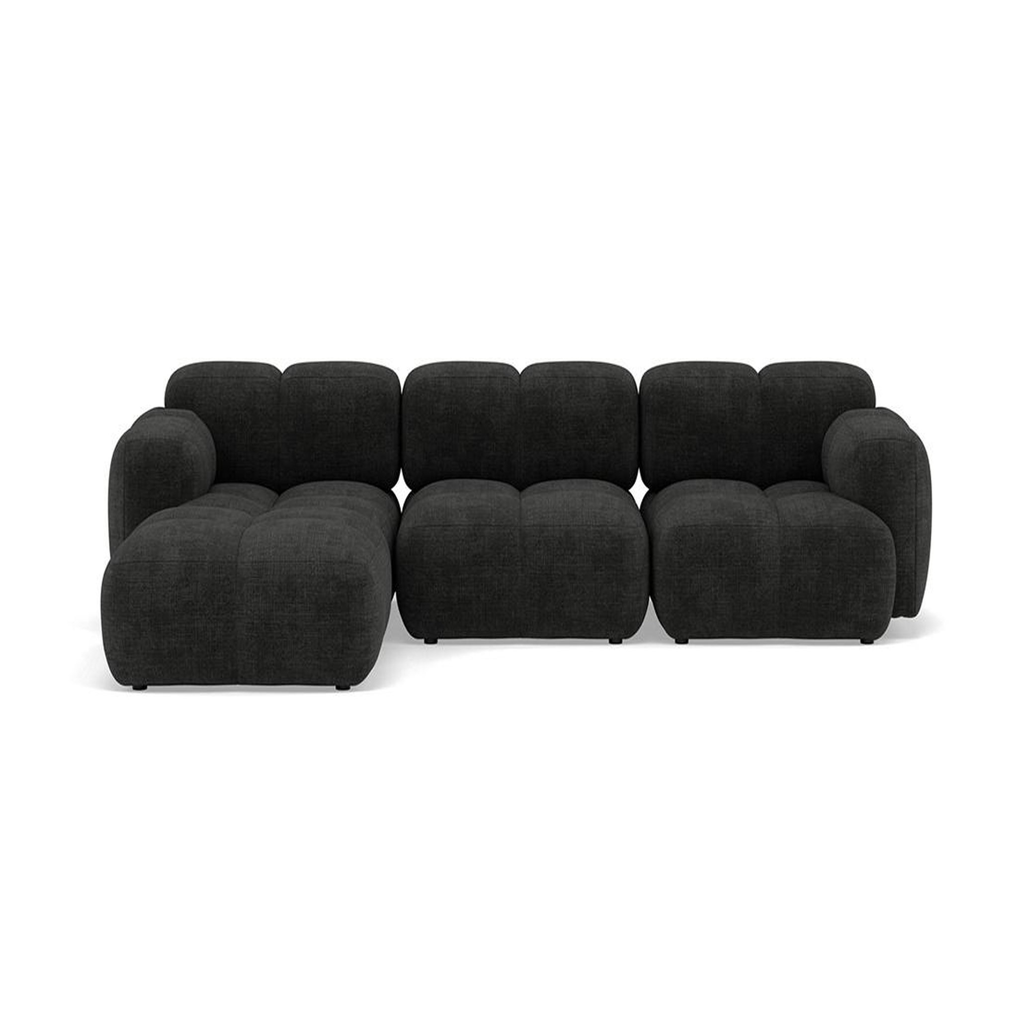 Voir la diapositive 1 : BEST MOBILIER Grace - canapé modulable d'angle réversible 4 places en velours texturé