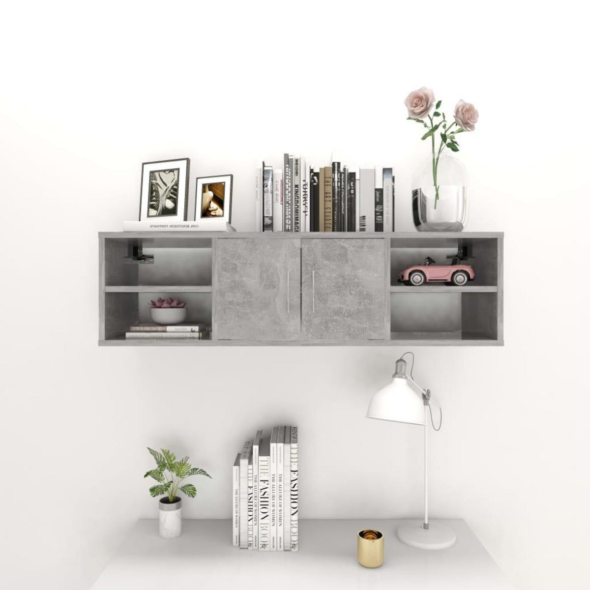 VIDAXL Etagere murale Gris beton 102x30x29 cm Bois d'ingenierie