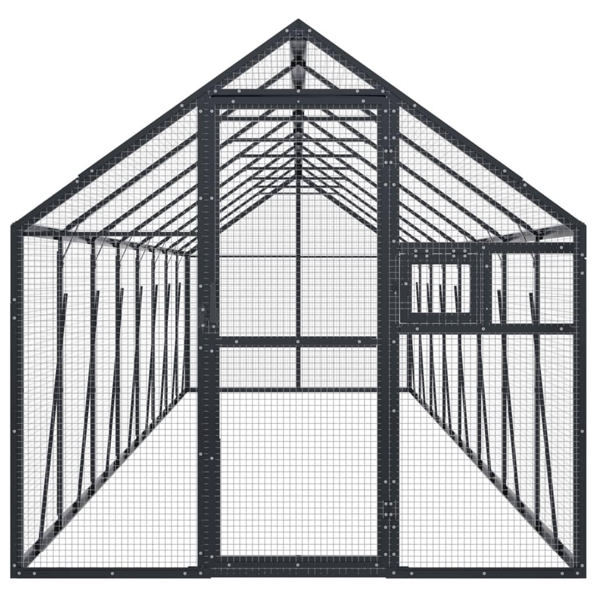 Voir la diapositive 3 : VIDAXL Voliere anthracite 1,79x8x1,85 m aluminium