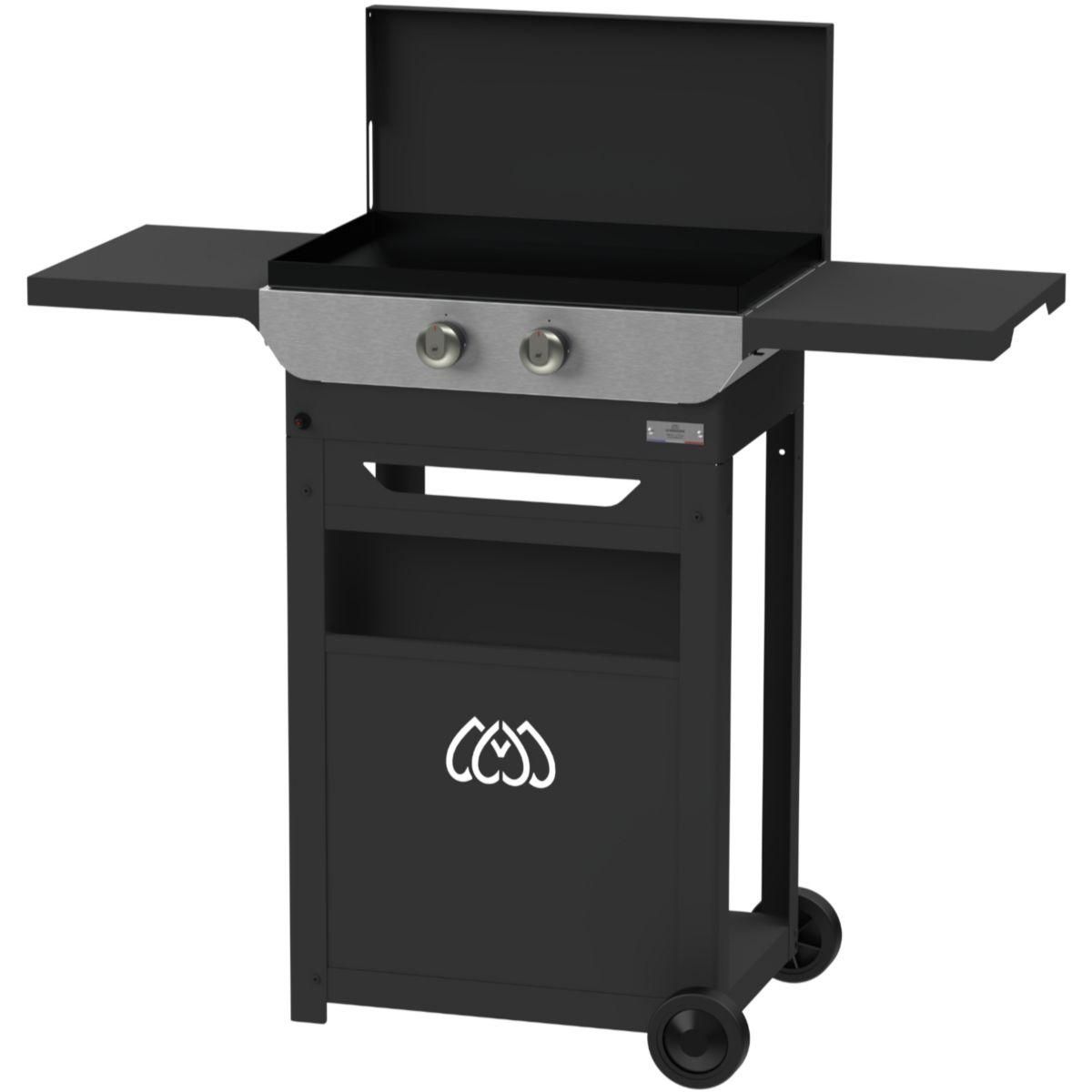 Le marquier Plancha gaz Original 260 duo Edition noir 2 brûleurs sur chariot, 60x40 cm