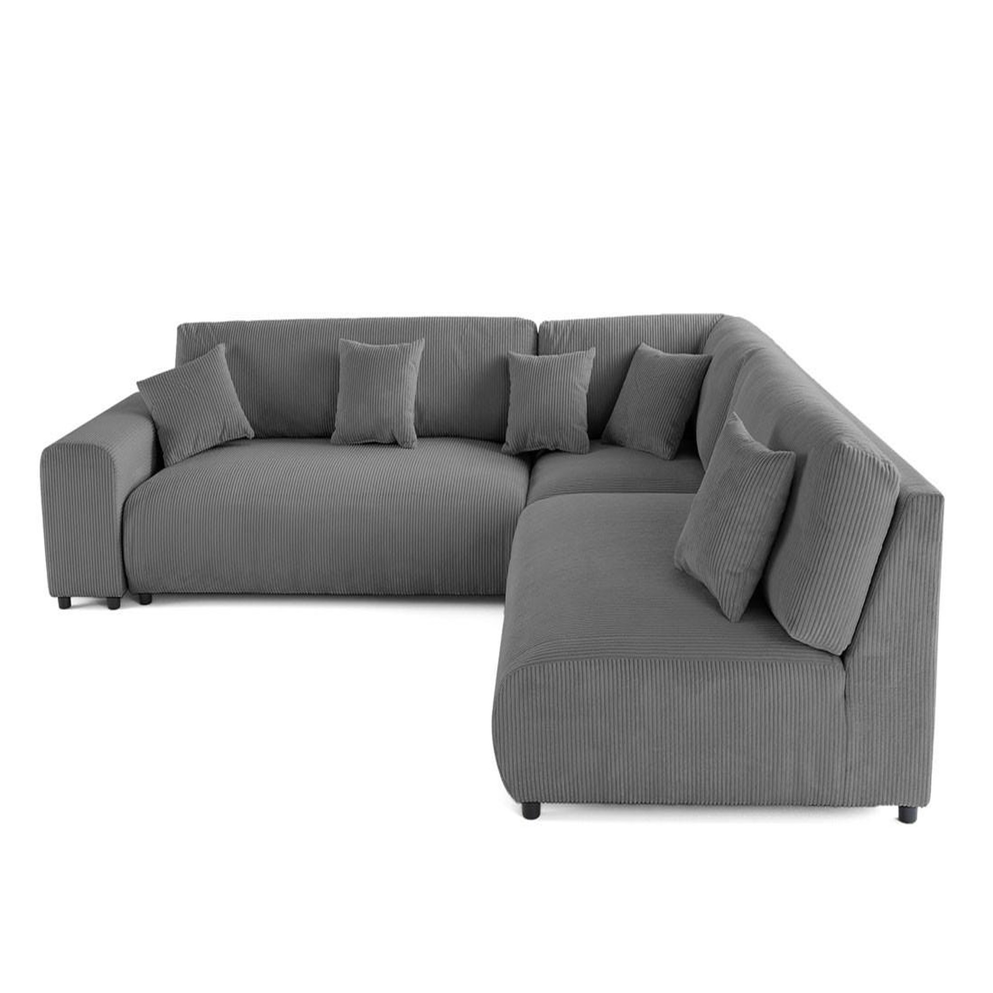 Voir la diapositive 4 : LISA DESIGN Garance - canapé modulable d'angle droit - 6 places - en velours côtelé