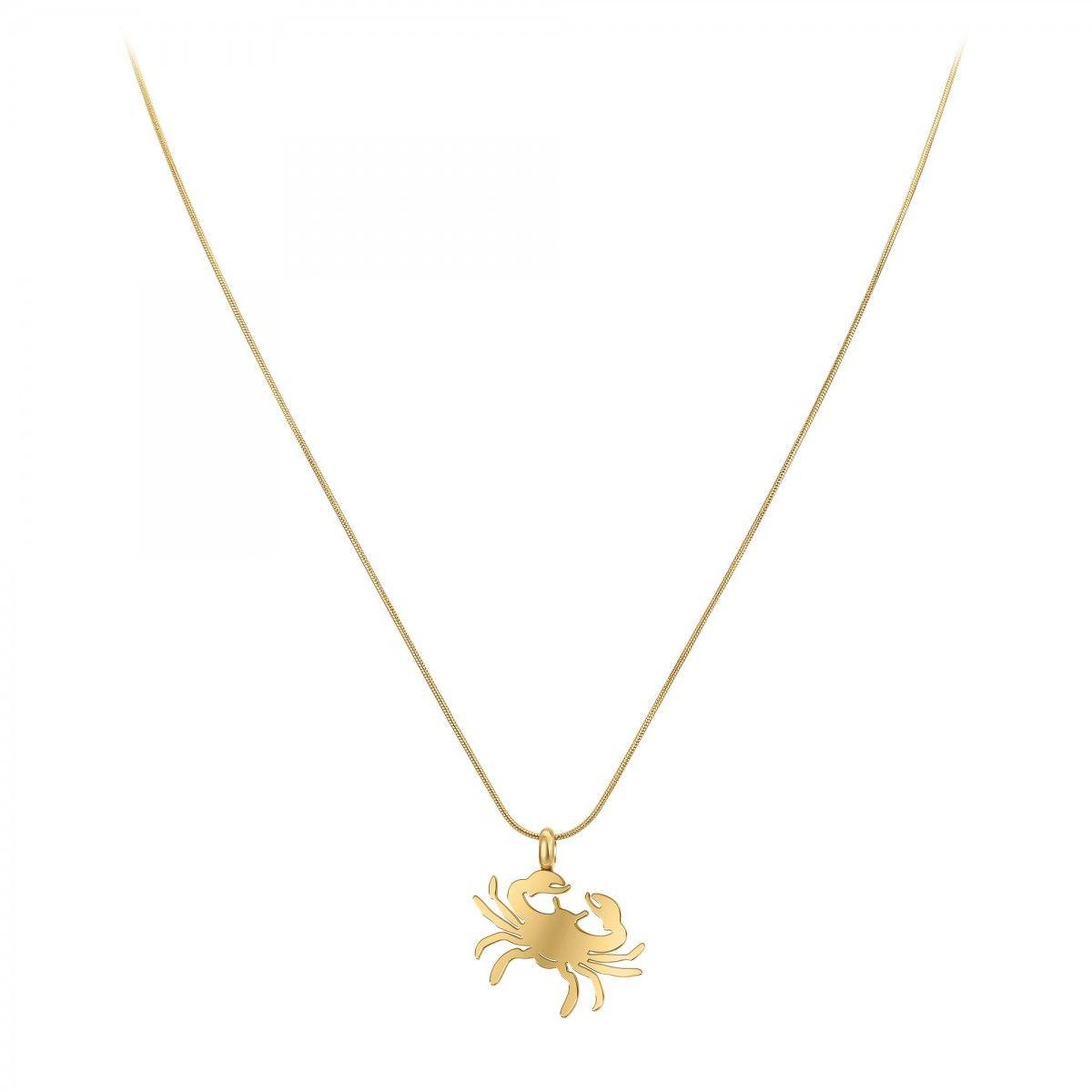 Voir la diapositive 3 : SC BOHEME Collier astrologie  Cancer  SC Bohème en Acier Finement doré