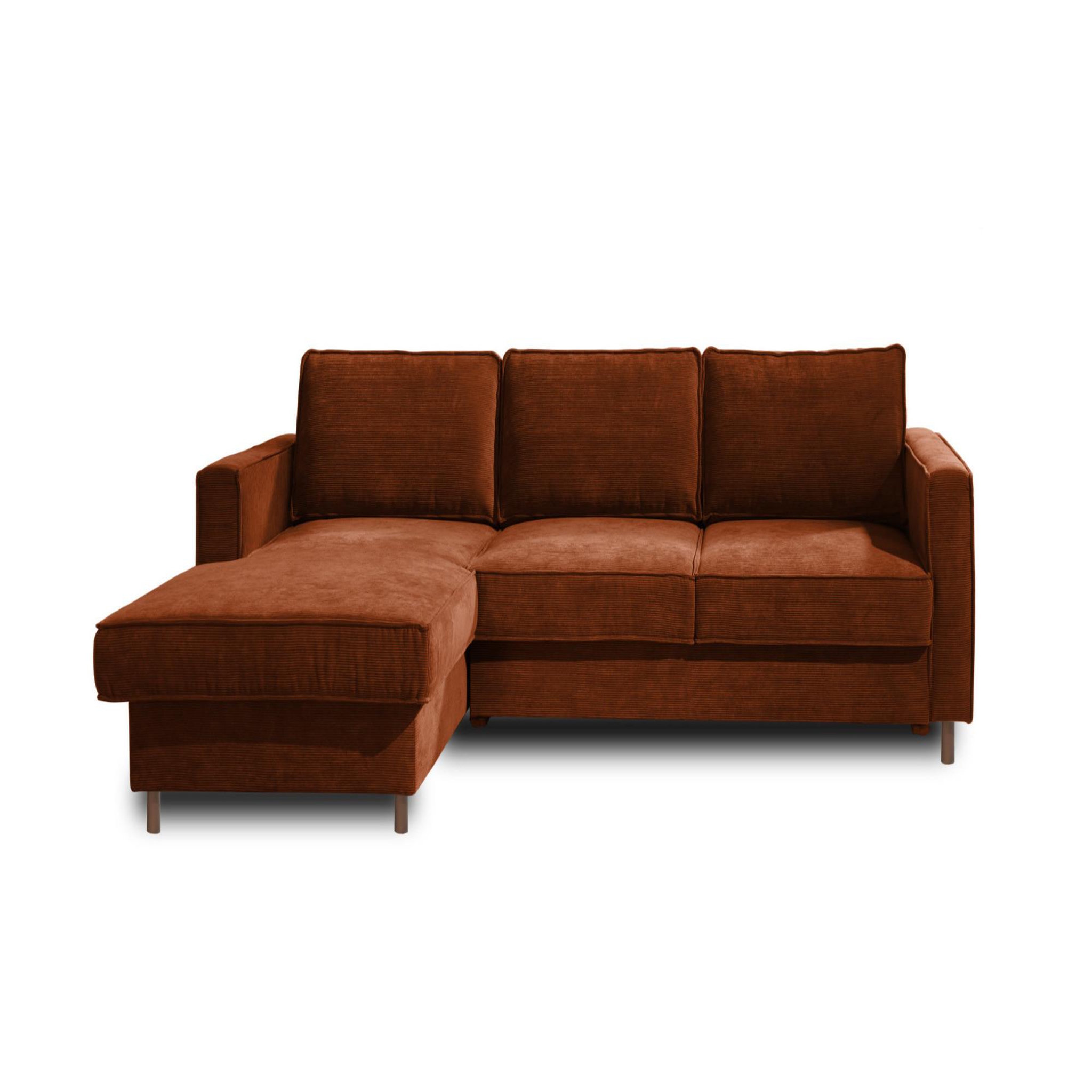 Voir la diapositive 1 : BEST MOBILIER Jake - canapé d'angle gauche - convertible avec coffre - 4 places - en velours côtelé