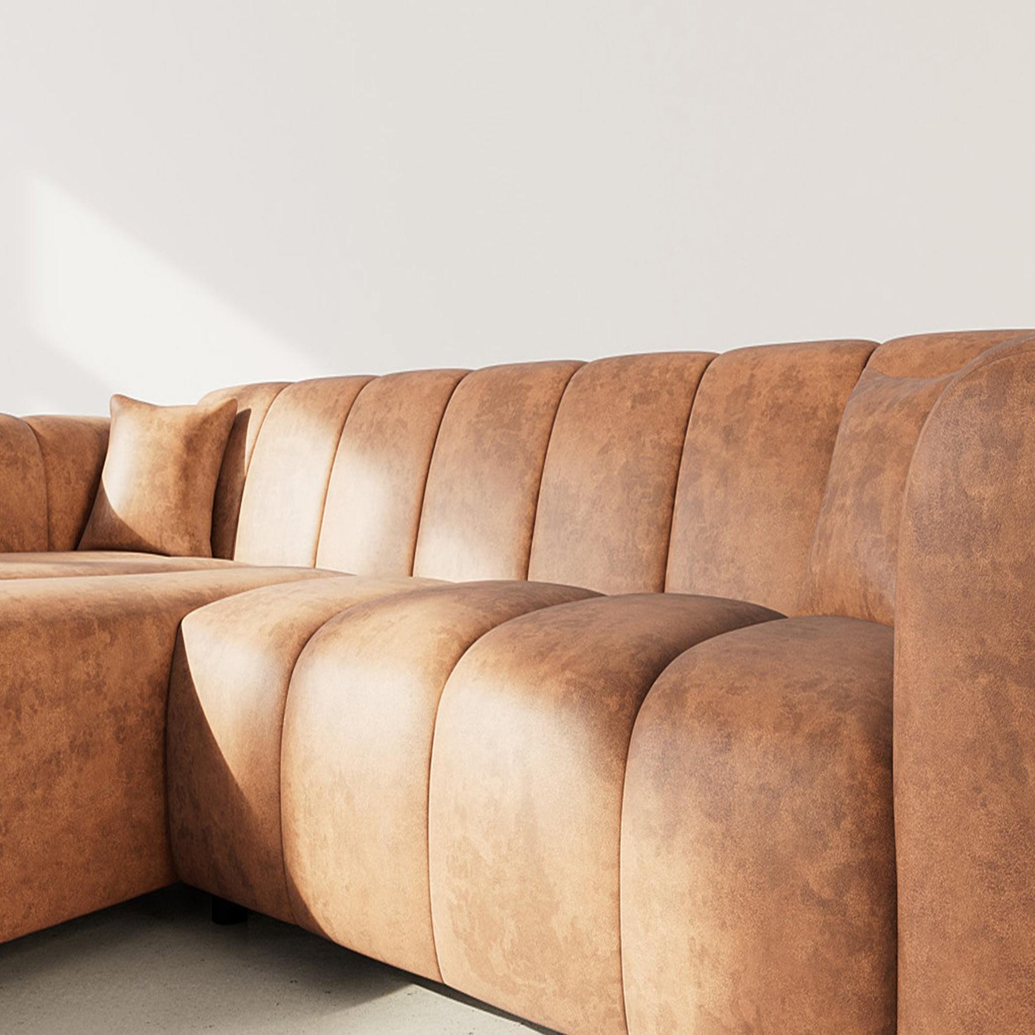 Voir la diapositive 4 : BEST MOBILIER Curtis - canapé d'angle gauche 4 places en simili