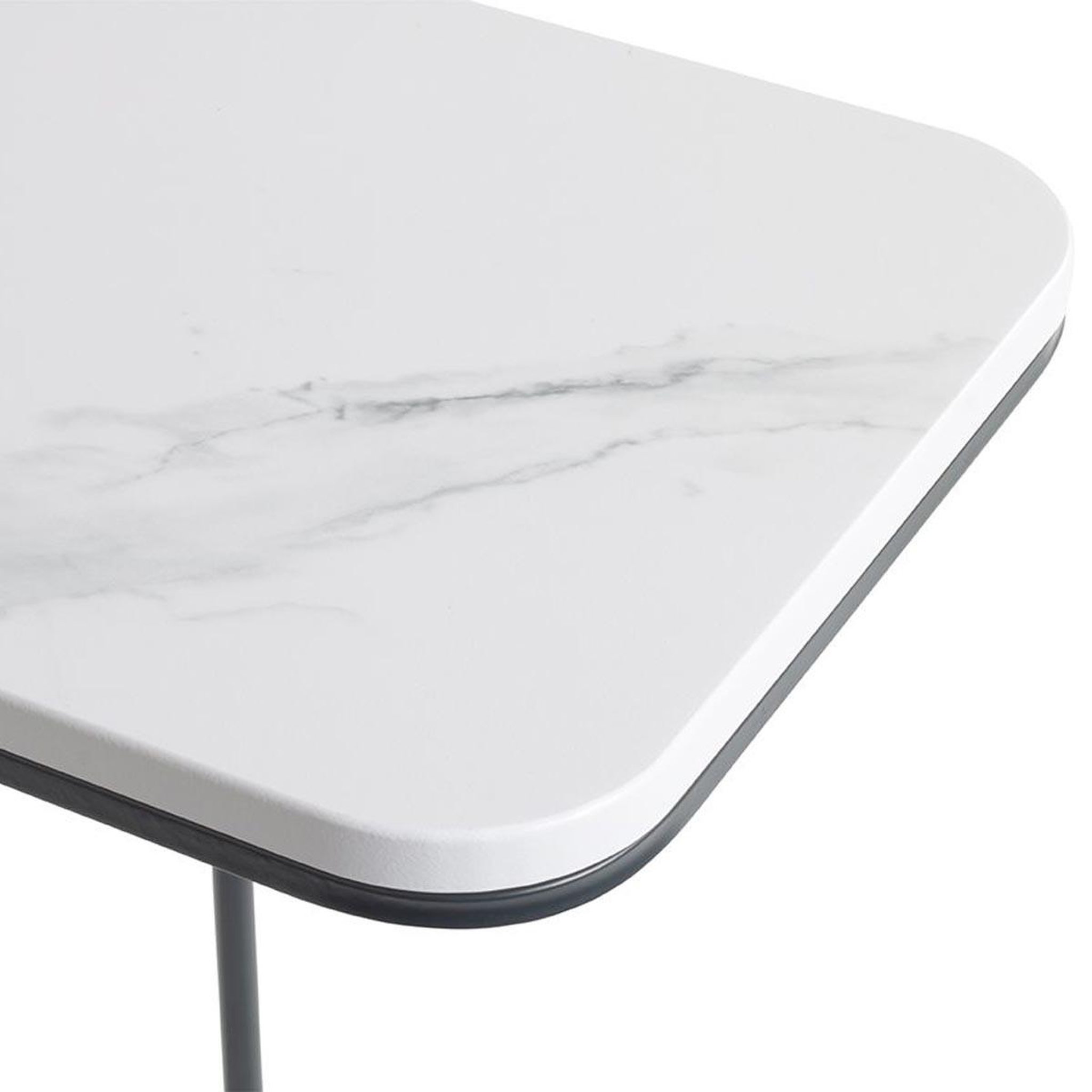 Voir la diapositive 2 : Paris Prix Table d'Appoint Effet Marbre  Alba  67cm Blanc & Noir