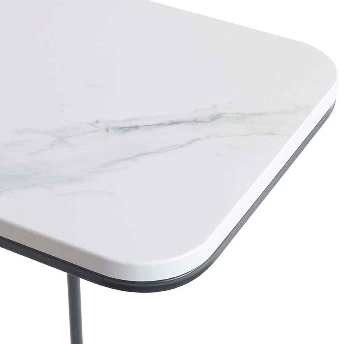 Paris Prix Table d'Appoint Effet Marbre  Alba  67cm Blanc & Noir