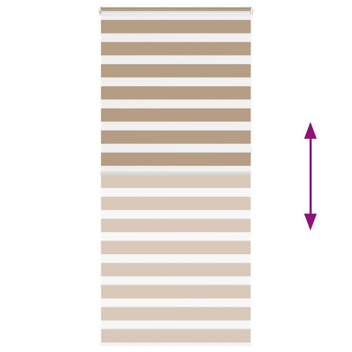 VIDAXL Store zebre marron sable largeur du tissu 105,9 cm polyester