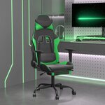 VIDAXL Chaise de jeu avec repose-pied Noir et vert Similicuir