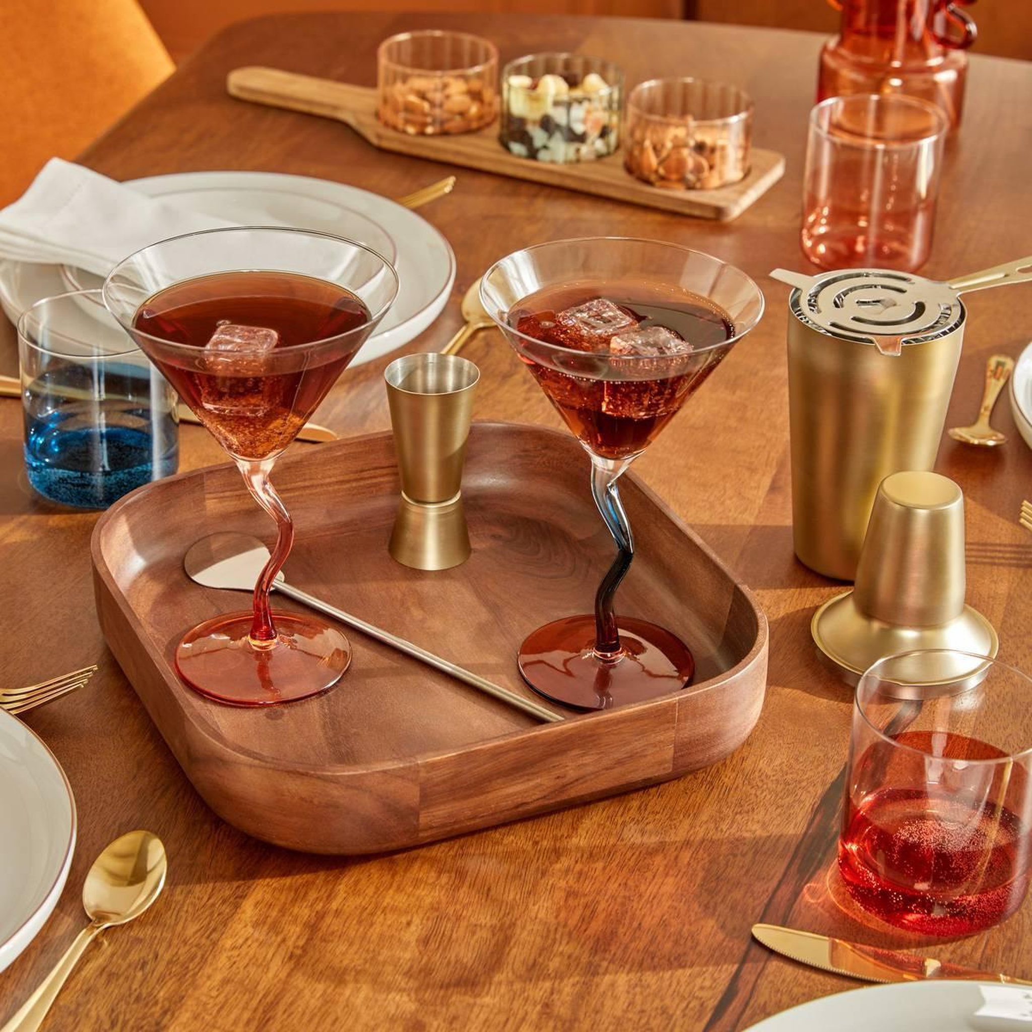 Voir la diapositive 3 : SECRET DE GOURMET Lot de 4 verres à cocktail  homy  30cl orange