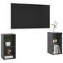 Voir la diapositive 3 : VIDAXL Meubles TV 2 pcs Gris brillant 72x35x36,5 cm Bois d'ingenierie