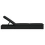 Voir la diapositive 6 : VIDAXL Chaise longue 1 pc avec coussin noir 201x55x62cm résine tressée
