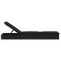 Voir la diapositive 6 : VIDAXL Chaise longue 1 pc avec coussin noir 201x55x62cm résine tressée