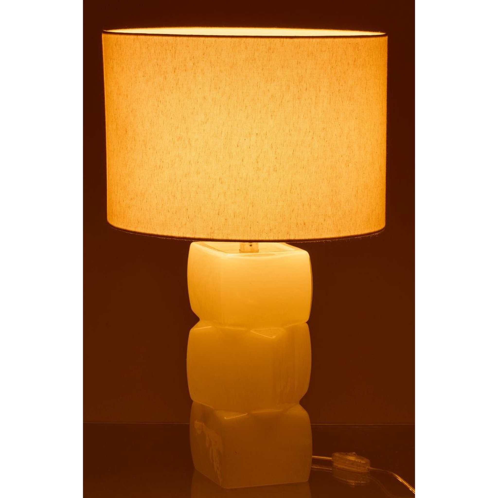 Voir la diapositive 3 : J-LINE Lampe à poser design  3 cubes  62cm blanc