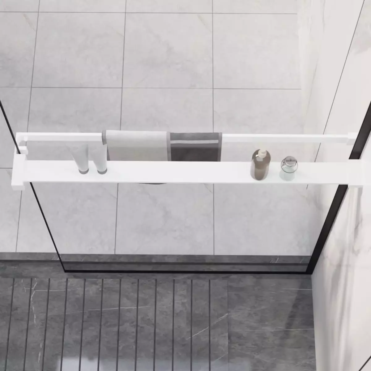 VIDAXL Etagere de douche pour paroi de douche a l'italienne Blanc 80cm
