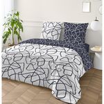 FUTURE HOME Parure de lit 2 personnes géométrique abstrait réversible. Coloris disponibles : Bicolore