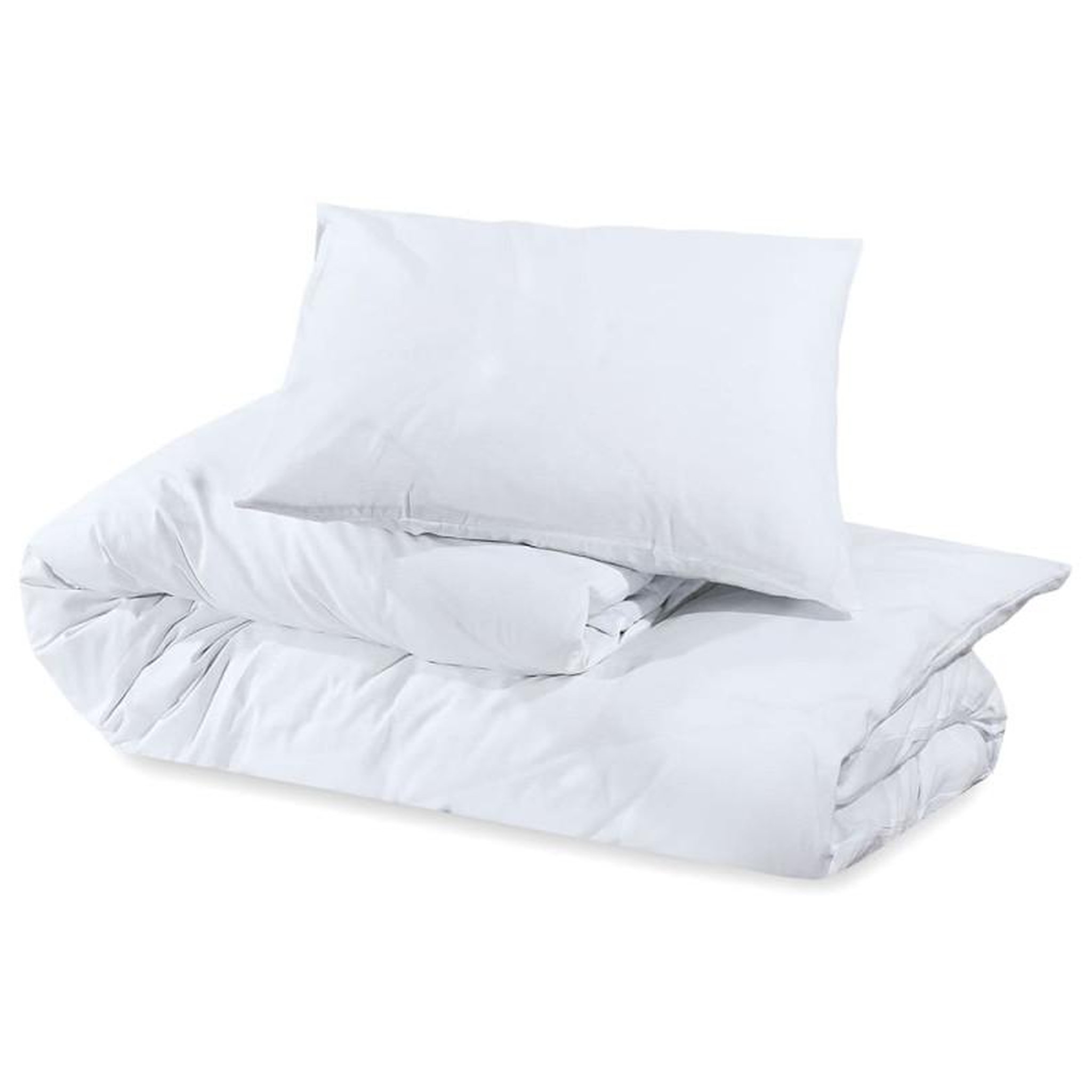 Voir la diapositive 6 : VIDAXL Ensemble de housse de couette Blanc 155x220 cm Coton