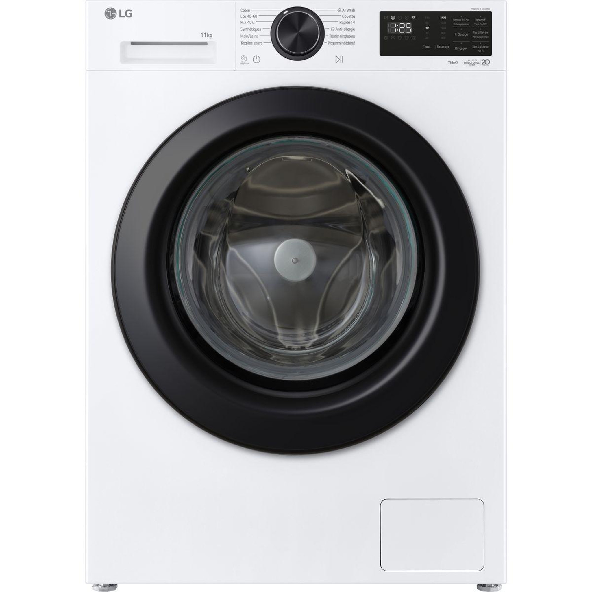 LG Lave linge hublot f14xn55bws - 11 kg - 1400 tr/min - classe a - moteur direct drive - connecté wifi