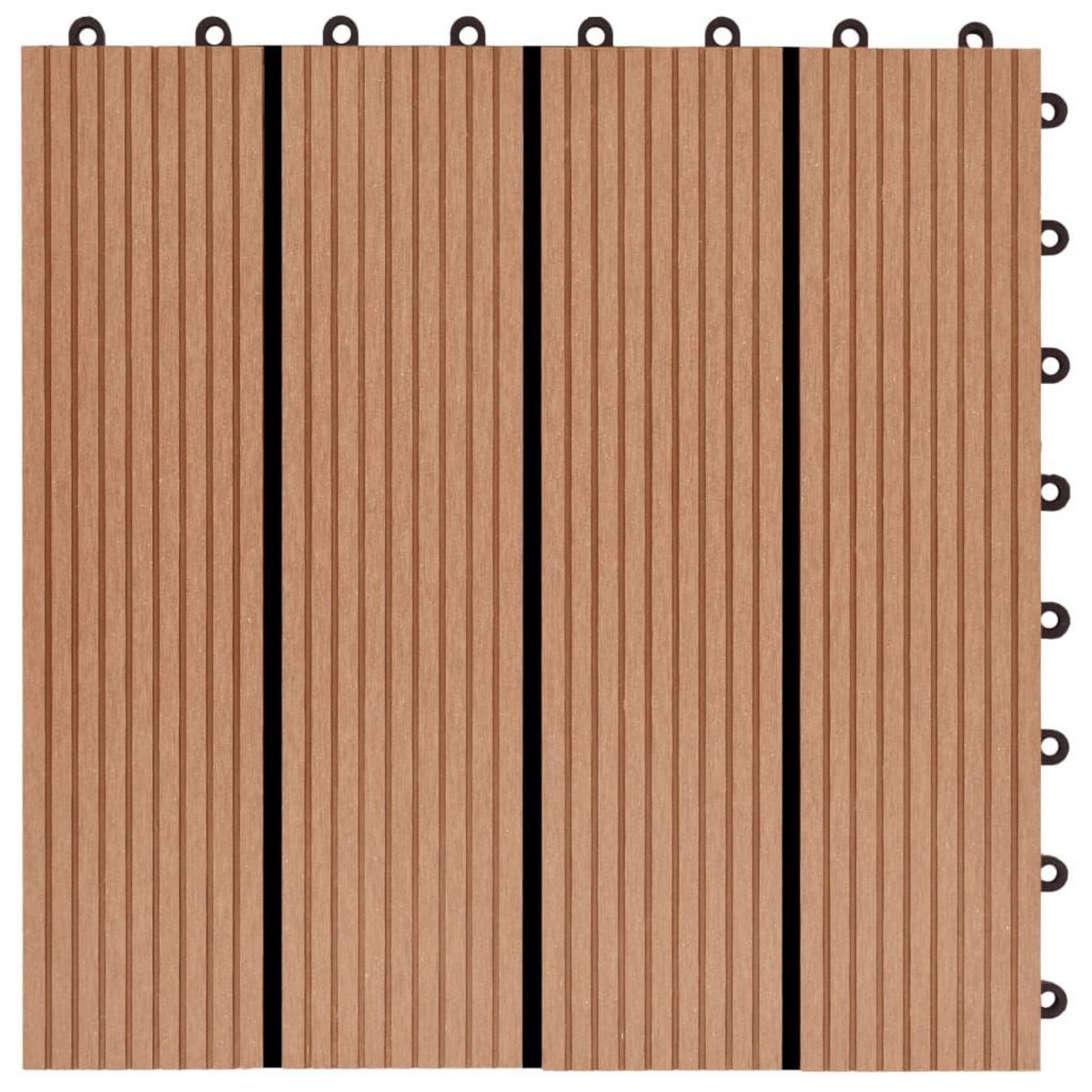 VIDAXL Carreaux de terrasse 22 pcs 30 x 30 cm 2 m^2 WPC Teck